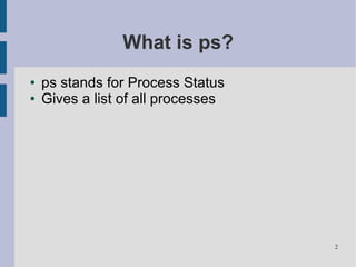 The ps Command | PDF