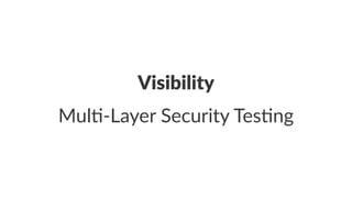 Visibility 
Mul$%Layer+Security+Tes$ng 
 