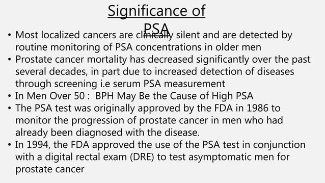 Role of Prostate Specific Antigen in Benign and malignant prostatic ...