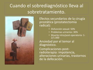 Cuando el sobrediagnóstico lleva al
       sobretratamiento.
              Efectos secundarios de la cirugía
             ...