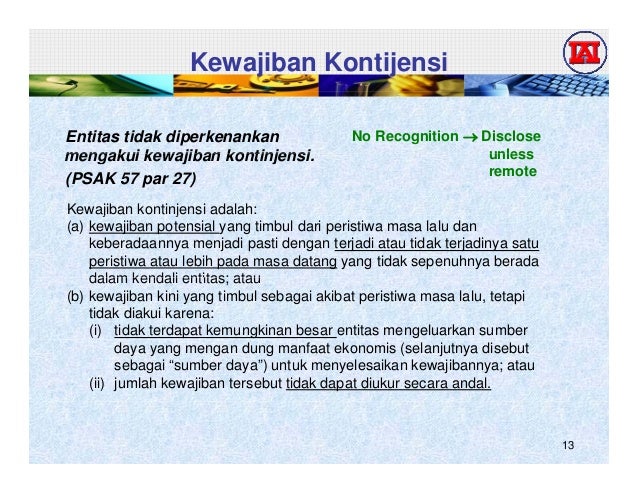 Psak 57 Provisi Liabilitas Kontijensi Dan Aset Kontijensi