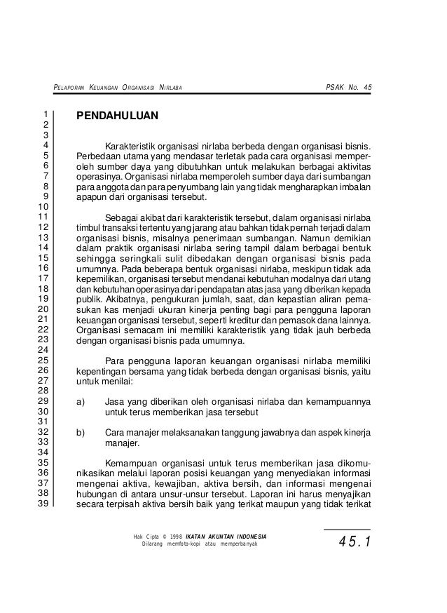 Psak 45 Pelaporan Keuangan Organisasi Nirlaba