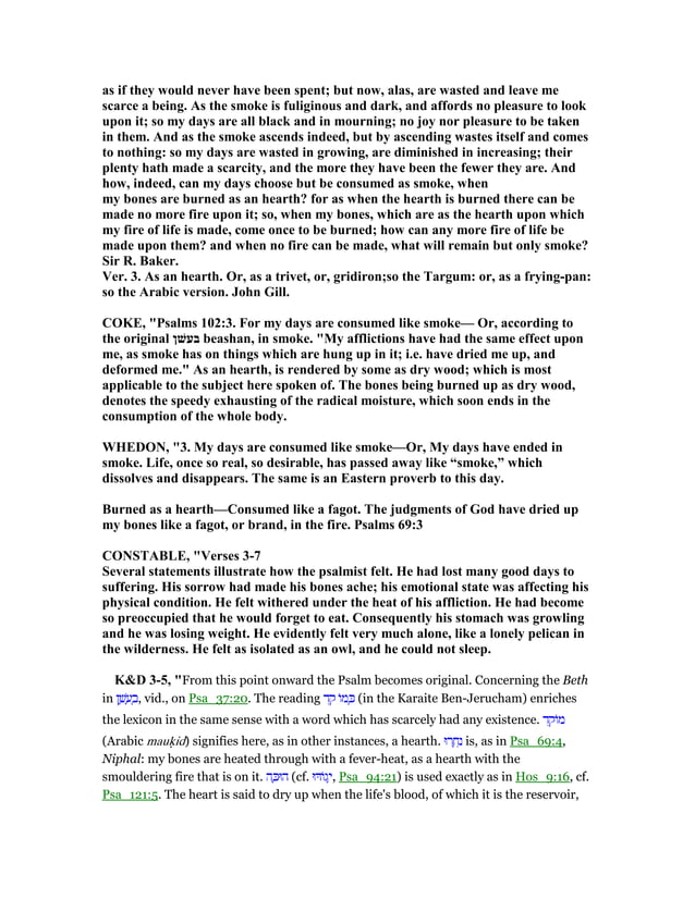 Psalm 102 Commentary PDF Psalm 102 commentary pdf