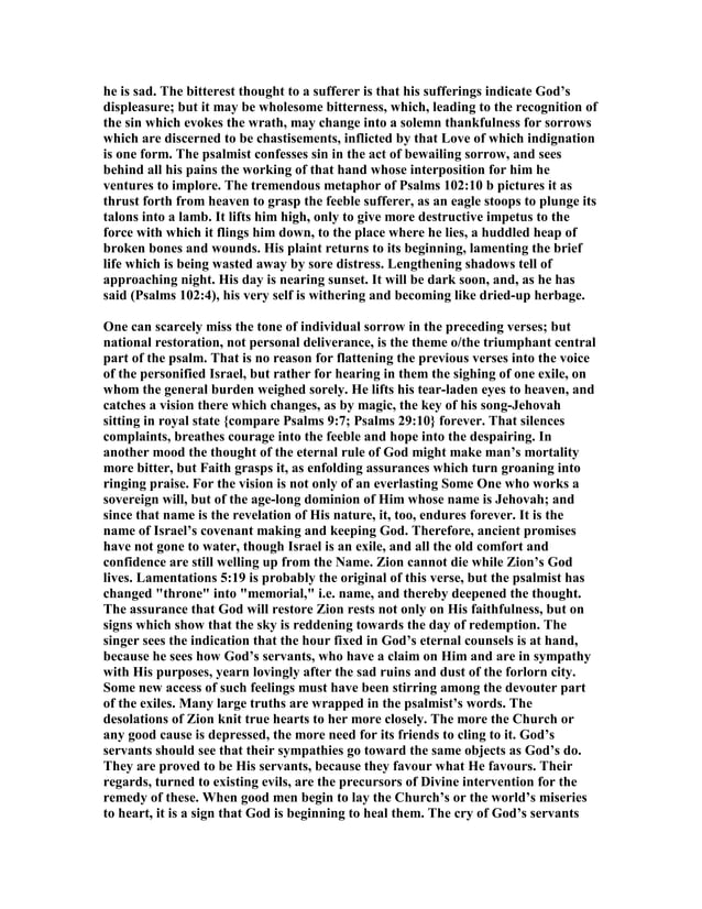 Psalm 102 Commentary PDF Psalm 102 commentary pdf