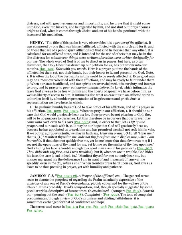 Psalm 102 Commentary PDF Psalm 102 commentary pdf