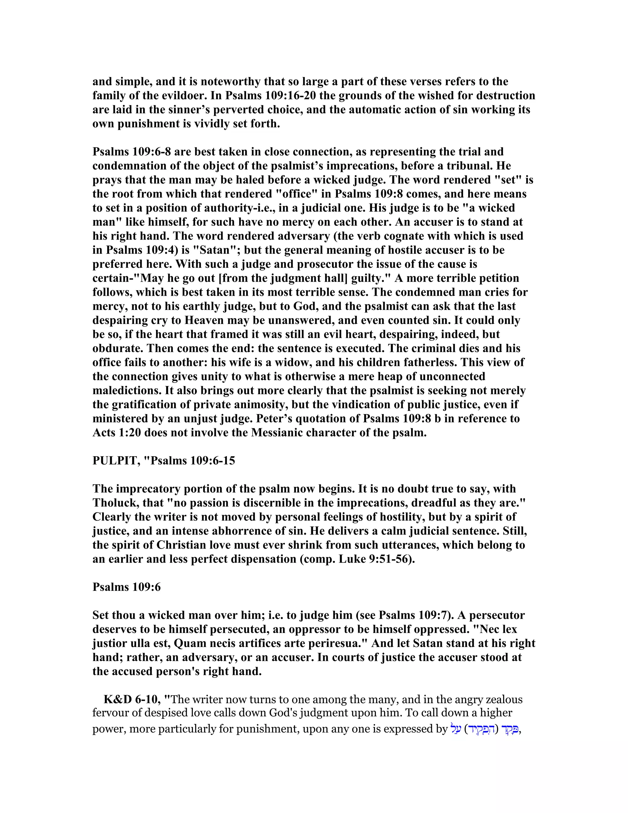 Psalm 109 commentary pdf christianity religion spirituality