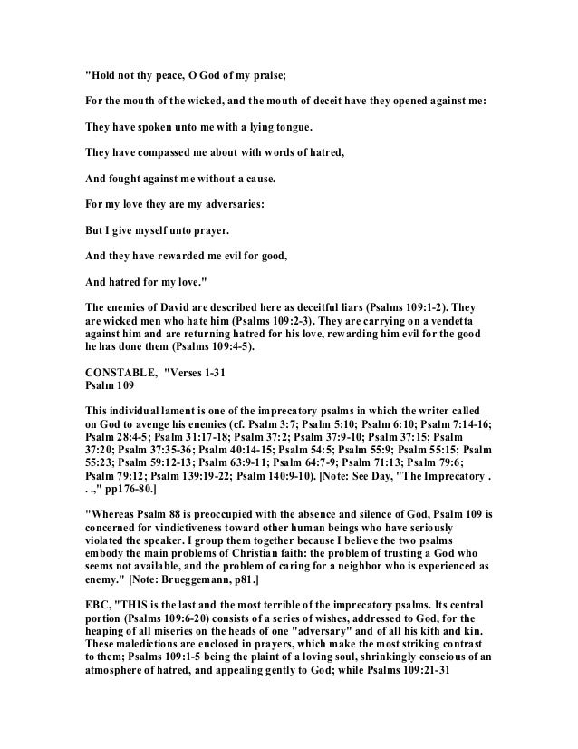 Psalm 109 commentary