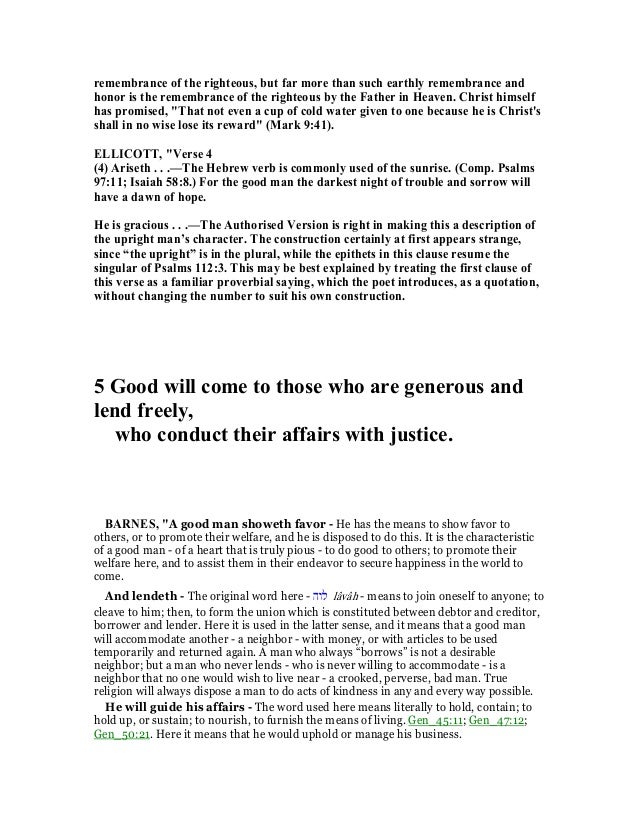 Psalm 112 Commentary Psalm 112 Commentary