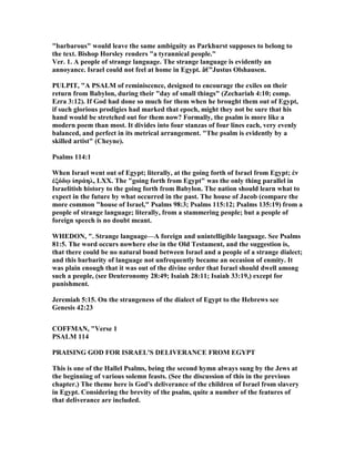 Psalm 114 commentary | PDF