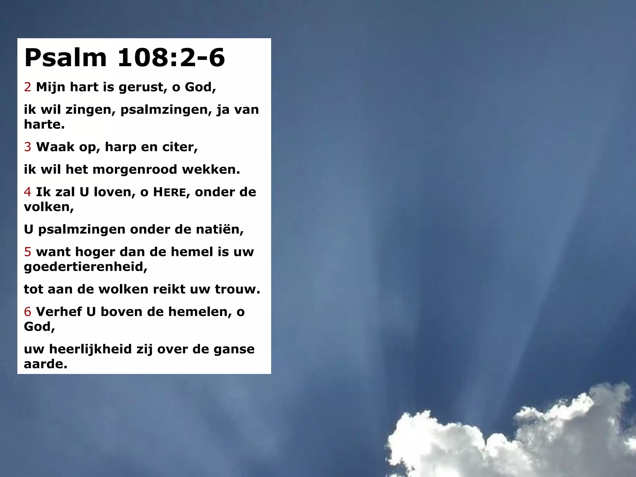 Psalm 168 Deel 1 PPT Psalm 168 deel 1 ppt