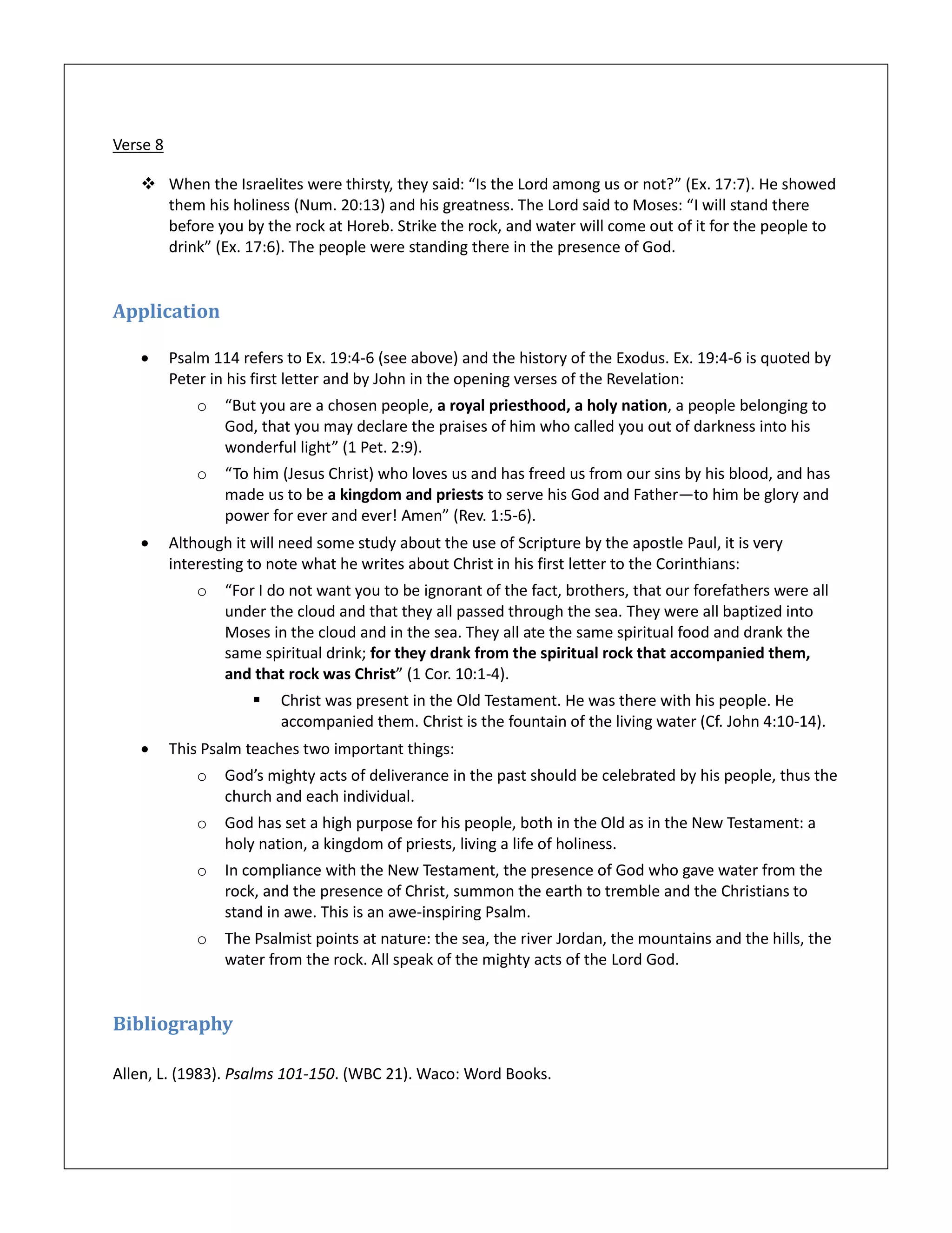 Psalm 114 - Sermon Outline | PDF