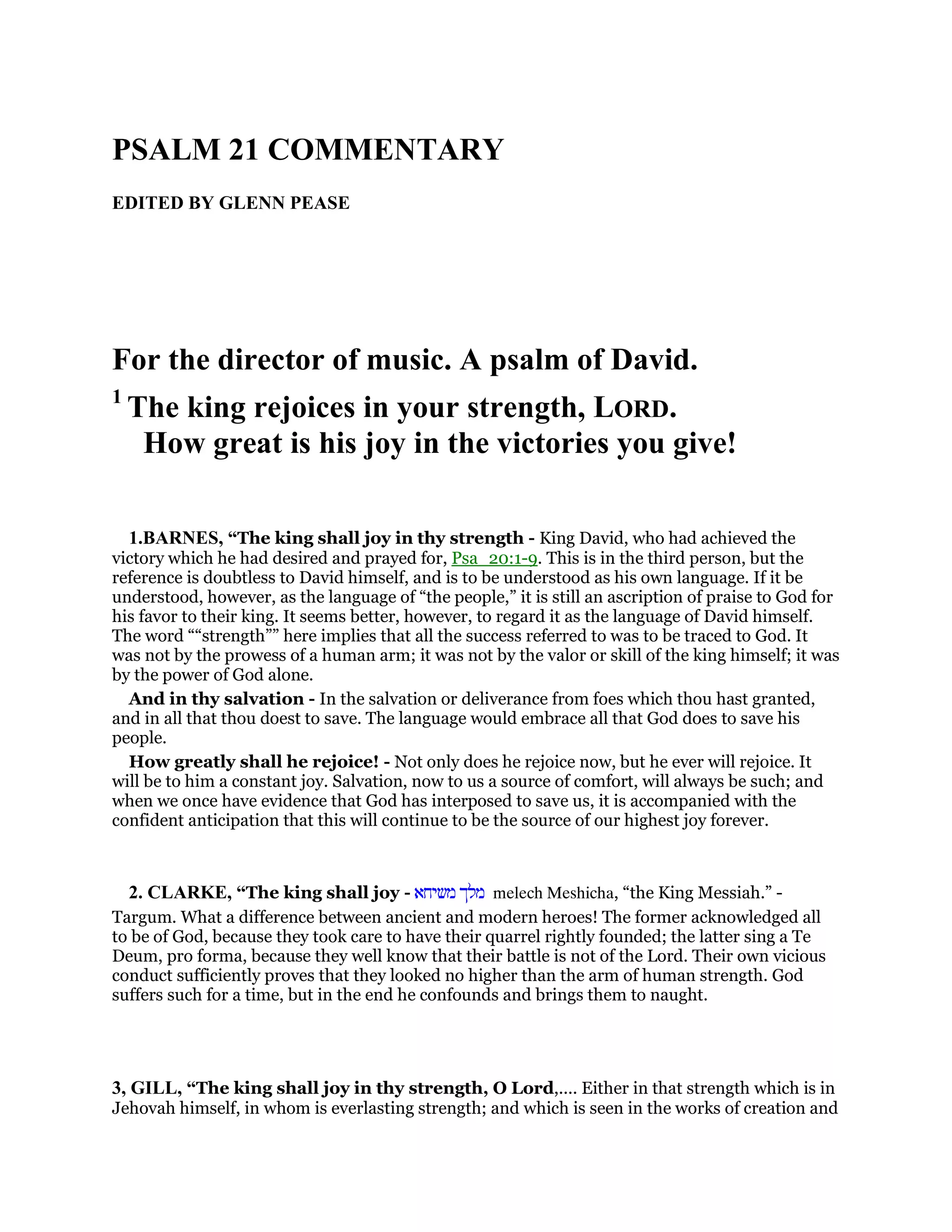 Psalm 21 Commentary PDF