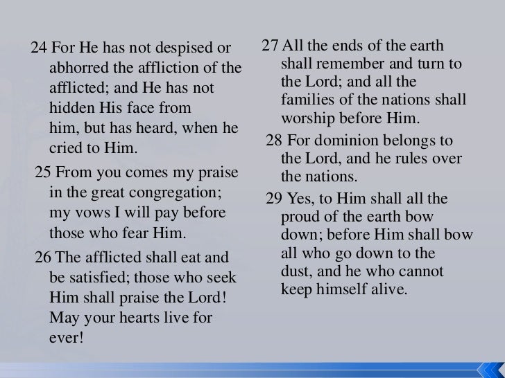 5th Sunday of Easter - Responsorial Psalm: Psalm 22:26-27, 28, 30,