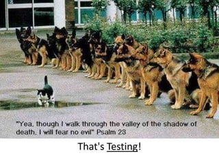 Yea, though I walk through the Valley of Death…That's Testing!