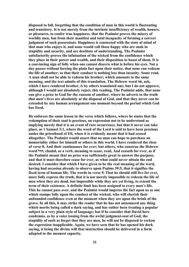 Psalm 49 Commentary PDF Psalm 49 Commentary PDF