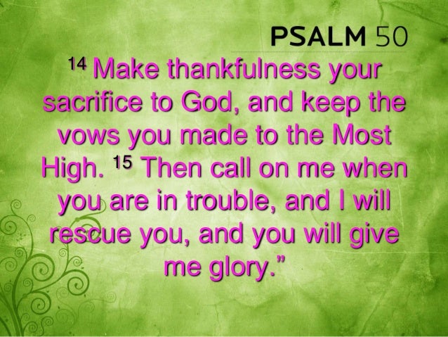 Being Thankful To God Psalm 50