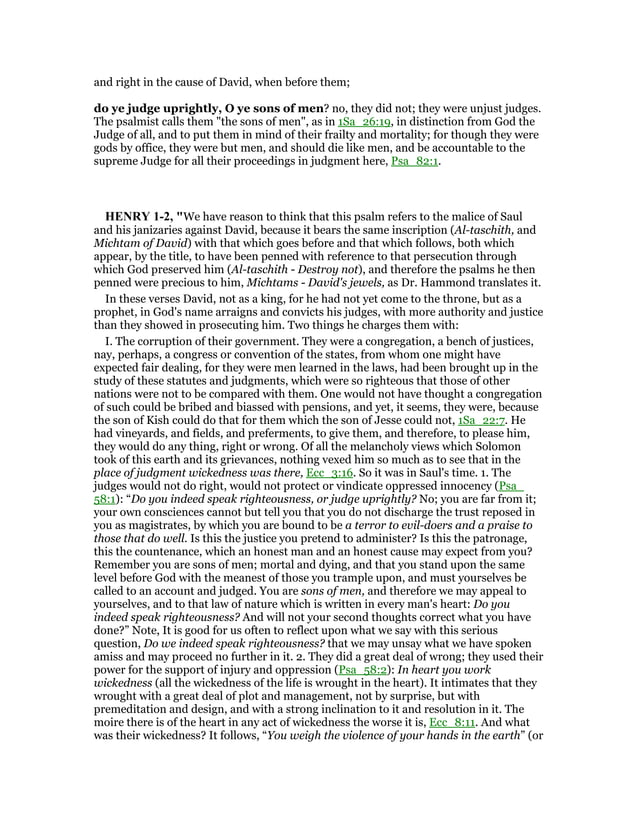 Psalm 58 Commentary PDF Psalm 58 Commentary PDF