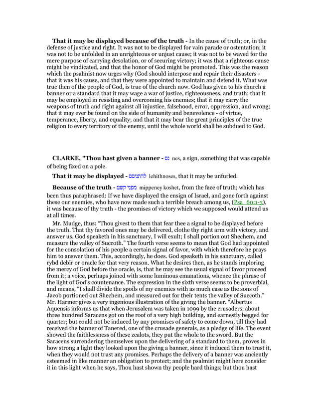Psalm 60 Commentary Psalm 60 Commentary