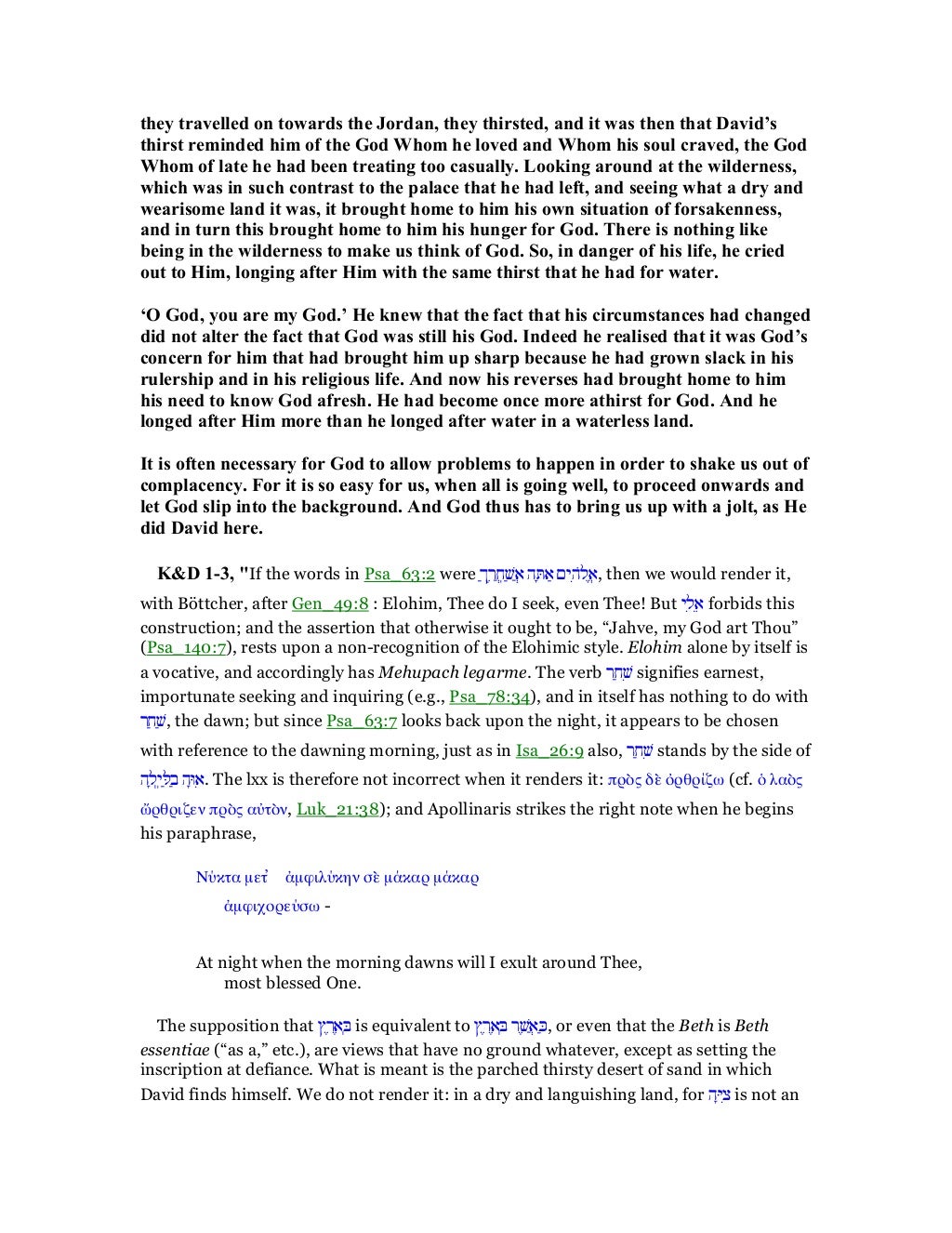 Psalm 63 Commentary Psalm 63 Commentary