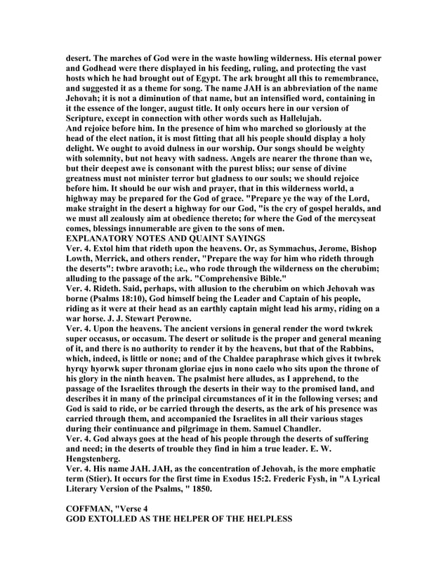Psalm 68 Commentary PDF Psalm 68 Commentary PDF