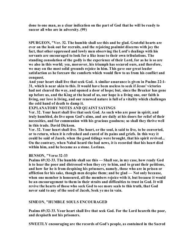 Psalm 69 Commentary Psalm 69 Commentary