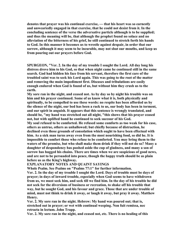 Psalm 77 Commentary Pdf