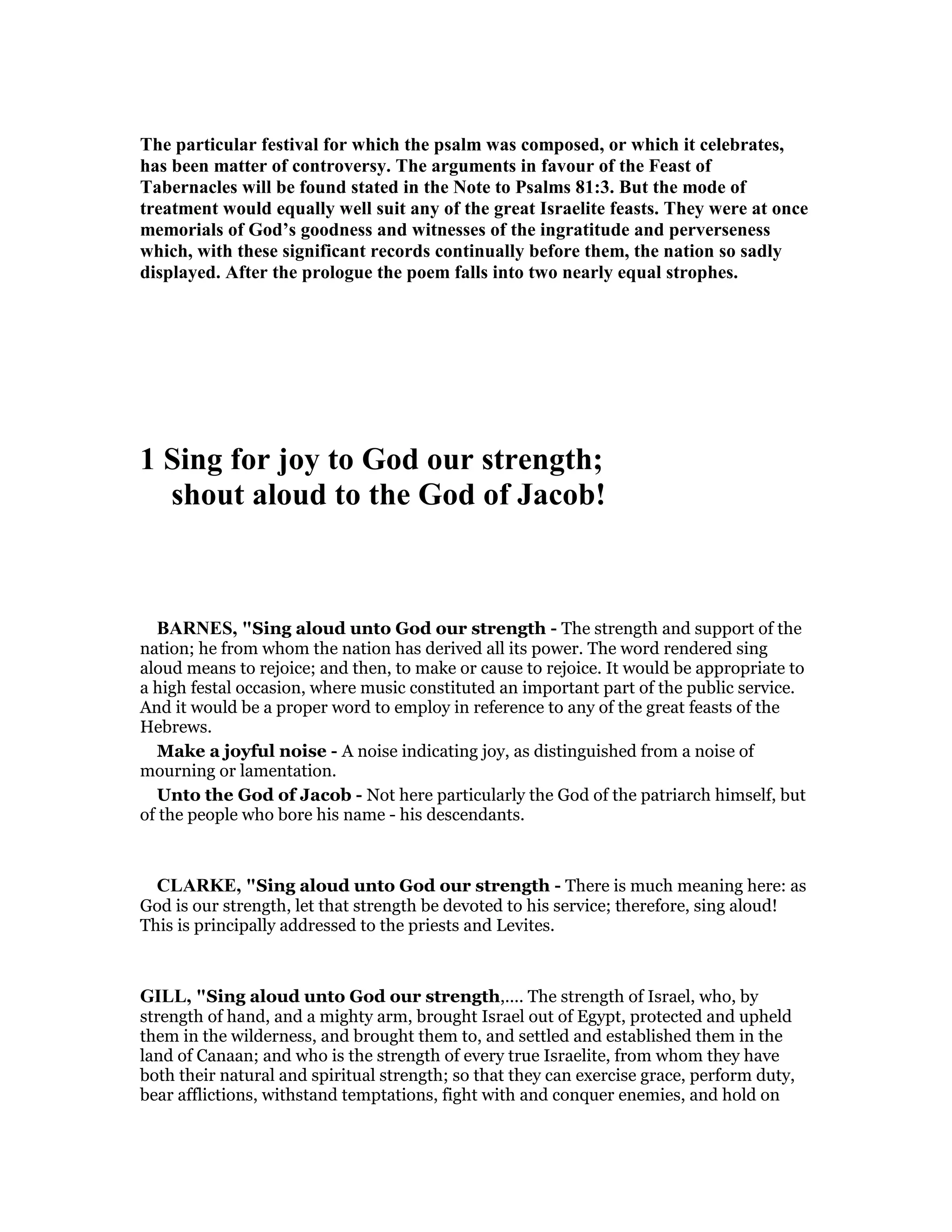 Psalm 81 Commentary PDF Psalm 81 Commentary PDF