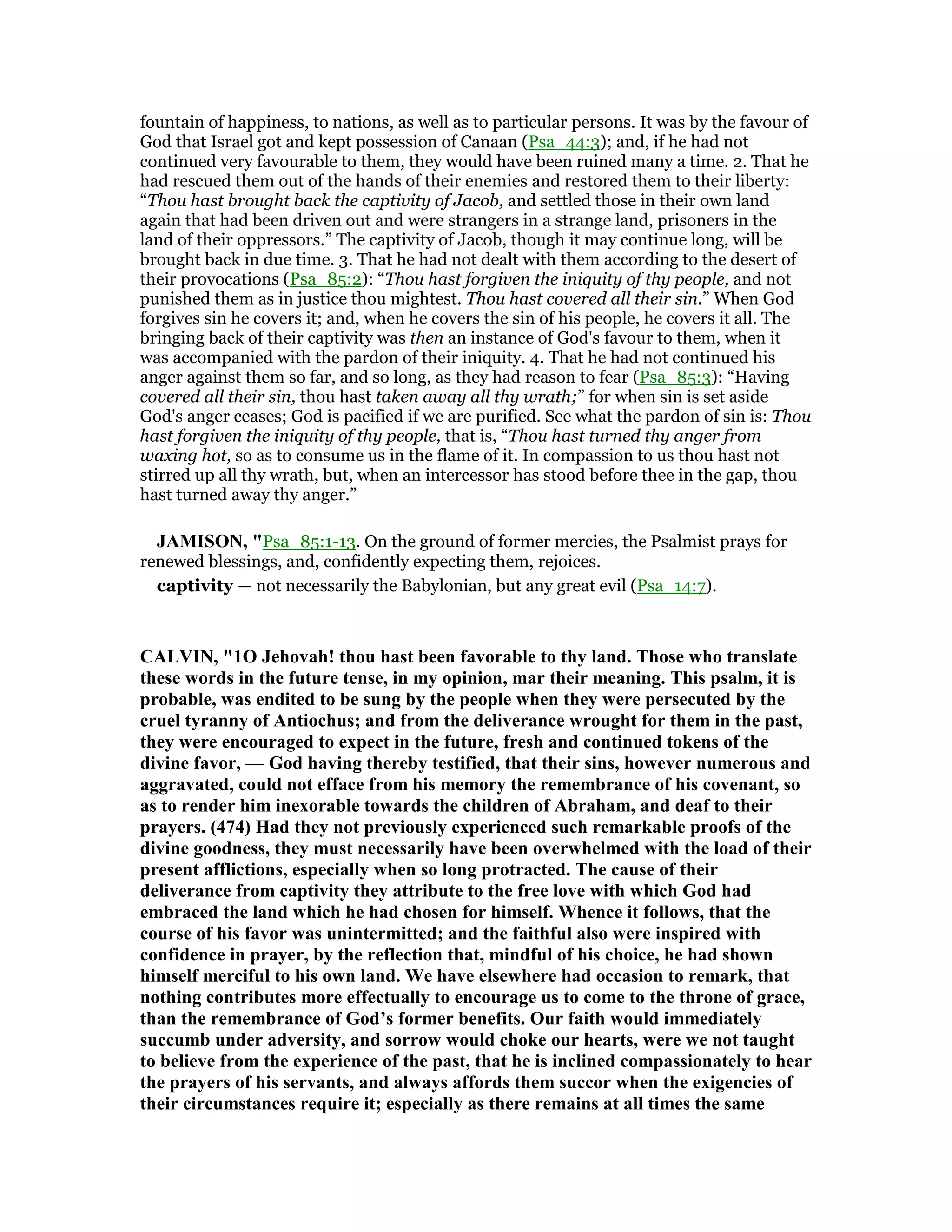 Psalm 85 Commentary PDF Psalm 85 commentary pdf