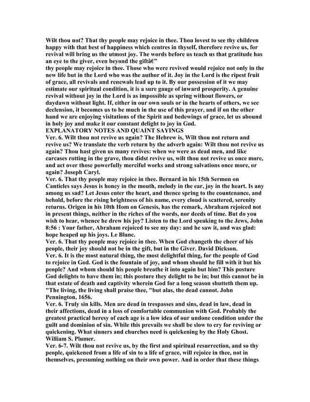 Psalm 85 Commentary PDF Psalm 85 commentary pdf