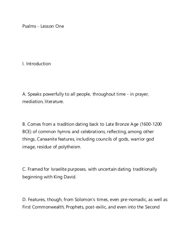 psalms dating
