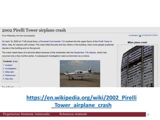https://en.wikipedia.org/wiki/2002_Pirelli
_Tower_airplane_crash
18
18
Progettazione Strutturale Antincendio Robustezza strutturale
 