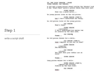 Step 1 write a script draft 