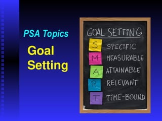 Goal
Setting
PSA Topics
 
