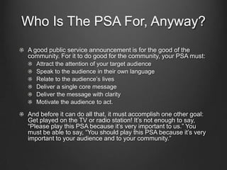 Public Service Announcements | PPTX