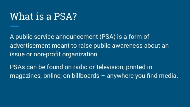 Public Service Announcements