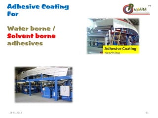 Adhesive Coating
For
Water borne /
Solvent borne
adhesives
28-01-2013 61
 