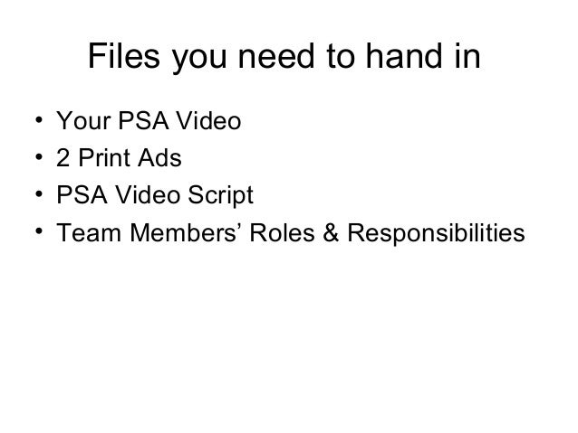 Psa Script Guidelines