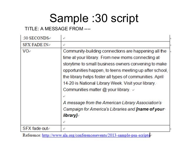psa script guidelines
