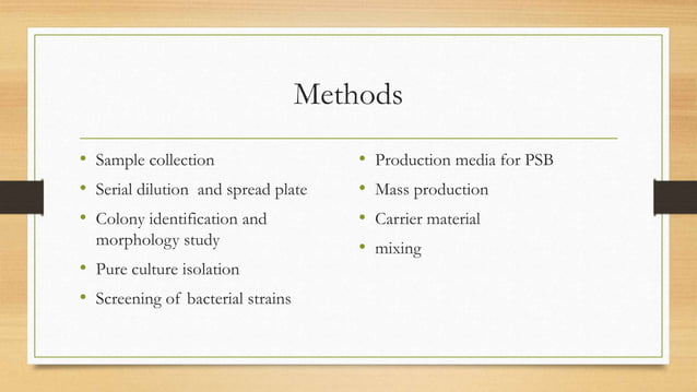 Phosphate Solubilising bacteria - Mass cultivation | PPTX | Agriculture ...