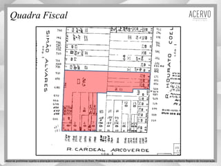 Quadra Fiscal
Material preliminar sujeito a alteração e exclusivo para uso interno da Even. Proibida a divulgação. As unidades só poderão ser comercializadas mediante Registro de Incorporação
 