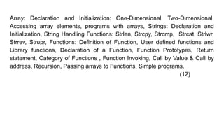 THE FULL EXPRESSION OF ARRAYS, STRINGS AND FUNCTIONS | PPTX