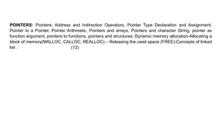 The pointer in C language is a variable which stores the address of ...