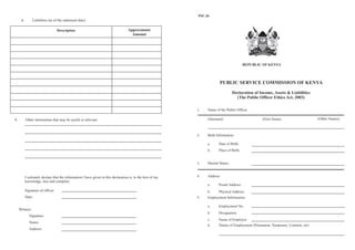 Psc declaration form