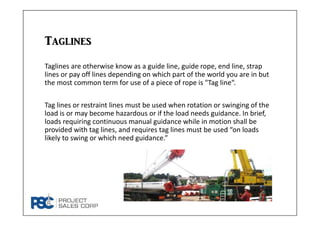 Tagline Example Rope Picture PSC Hands free lifting and hands off tools 2015 | PDF