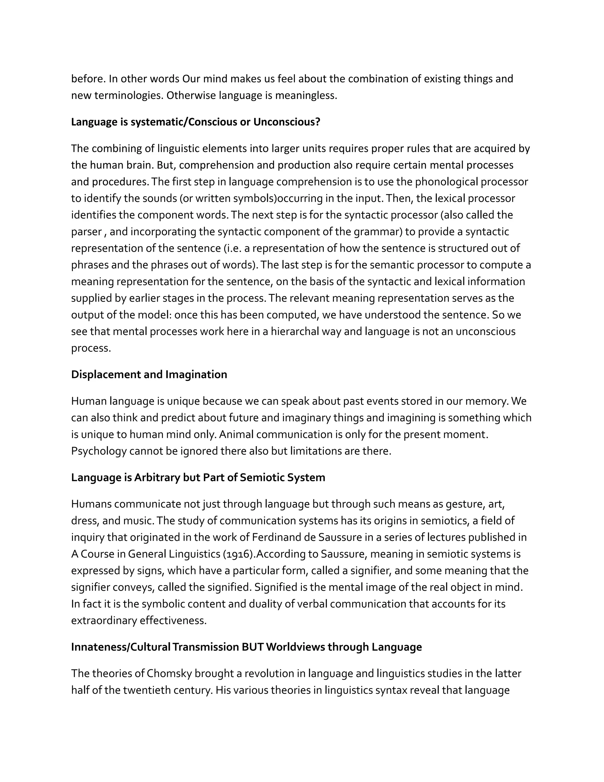 Features of Human Language:A Psycholinguistics Perspective | PDF | Science