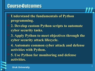 Comprehensive Python Programming for Cybersecurity Applications and ...