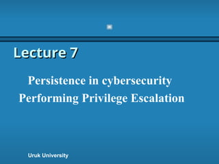 Understanding Persistence and Privilege Escalation in Cybersecurity ...