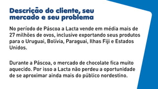 Descriçao do cliente, seu
mercado e seu problema
 