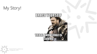 PowerShell Conference
Singapore 2016
My Story!
 