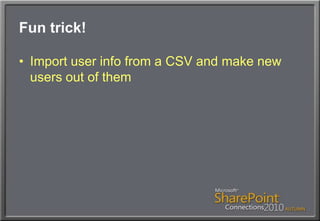 Fun trick!Import user info from a CSV and make new users out of them